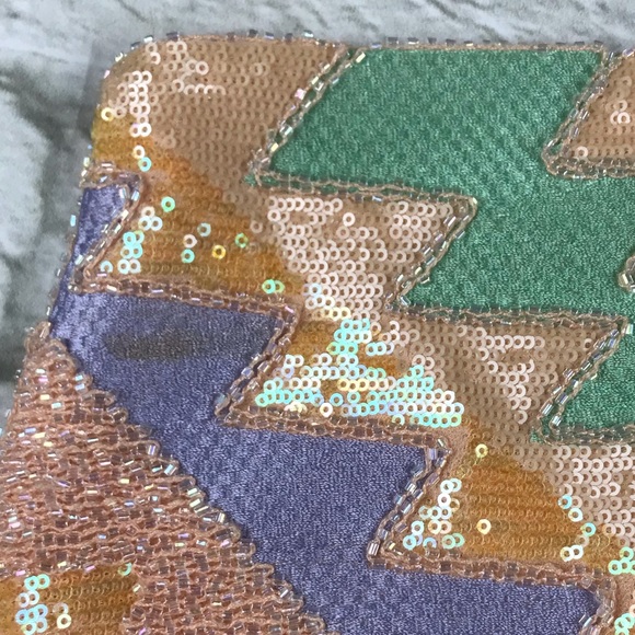 NWOT English Rose mini skirt pastel sequin lined side zip - Picture 6 of 8